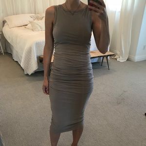 James Perse midi shirred dress